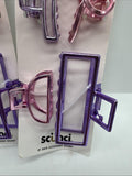 (2) Scunci Pink Purple Metal Hair Claw Clips Jaw Small Medium 4pc COMBINESHIP