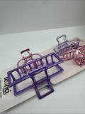 (2) Scunci Pink Purple Metal Hair Claw Clips Jaw Small Medium 4pc COMBINESHIP