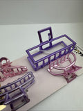 (2) Scunci Pink Purple Metal Hair Claw Clips Jaw Small Medium 4pc COMBINESHIP