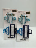 (2) Scunci Blue Teal Navy Metal Hair Claw Clips Jaw Small Medium 4pc COMBINESHIP