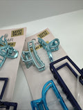 (2) Scunci Blue Teal Navy Metal Hair Claw Clips Jaw Small Medium 4pc COMBINESHIP