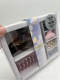 Scunci 6pc Jaw Claw Hair Clip Gift Set Pink Black Clear Small Medium FREE SHIP