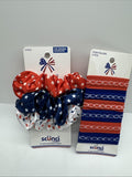 (2) Scunci Large Stars & Ponytailers Red White Blue 4th July Patriotic Hair Tie