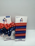 (2) Scunci Large Stars & Ponytailers Red White Blue 4th July Patriotic Hair Tie
