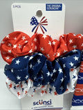 (2) Scunci Large Stars & Ponytailers Red White Blue 4th July Patriotic Hair Tie
