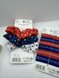 (2) Scunci Large Stars & Ponytailers Red White Blue 4th July Patriotic Hair Tie