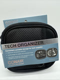 CONAIR Tech Organizer Storage Cables Chargers 3 Compartments Zipper Travel Bag