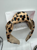(2) Jessica Simpson Satin Cheetah Knot Headband Leopard Leather Thin COMBINESHIP