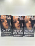(3) Glossy Black No Bleach London Permanent Hair Dye Vegan Cruelty Free Shade 1.