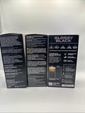 (3) Glossy Black No Bleach London Permanent Hair Dye Vegan Cruelty Free Shade 1.