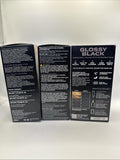 (3) Glossy Black No Bleach London Permanent Hair Dye Vegan Cruelty Free Shade 1.