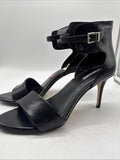 9 BCBG Generation Black Ankle Cuff Stiletto Heels Open Buckle Strap Dress Sandal