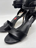 9 BCBG Generation Black Ankle Cuff Stiletto Heels Open Buckle Strap Dress Sandal