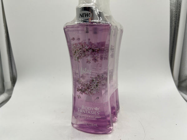 (3) Body Fantasies Lilac Fragrance Body Spray Mist for Women 8 fl oz perfume