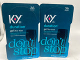 (2) K-Y Duration Gel Spray 0.16oz KY Men Pleasure Enhancer 36 Pump COMBINEDSHIP