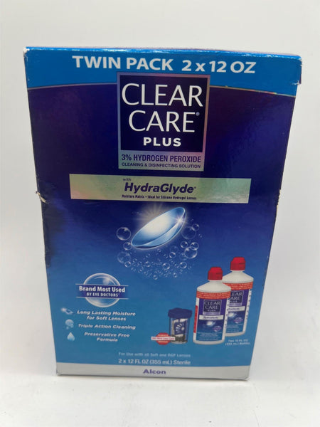 Clear Care Plus HydraGlyde Cleaning and Disinfecting Solution -12 fl oz (2 Pack)