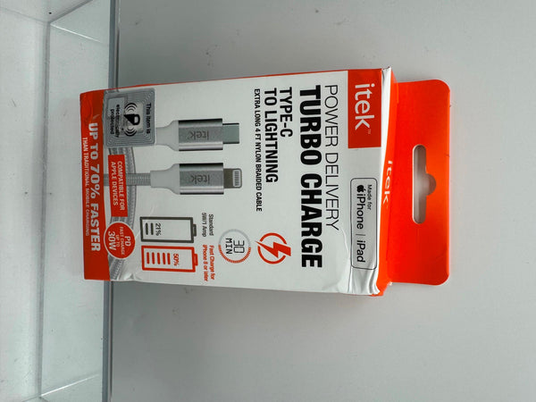 Itek PD Type C to Lightnning Cable iphone ipad 4' nylon cord