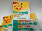 (5) Burt's Bees NEW Medicated Moisturizing Menthol Lip Balm old formula 10 total