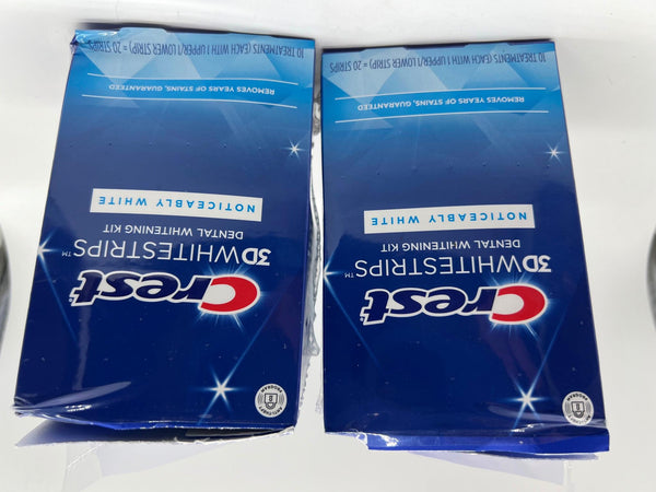 (2) Crest 3D Whitestrips Noticeably White Dental Whitening Kit 20 Strips ea 1/26