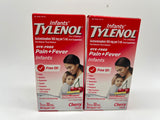 (2) TYLENOL Infants' Pain & Fever Acetaminophen Reducer Liquid Cherry 9/24