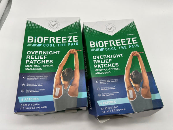 (2) Biofreeze Overnight Pain Relief Patches Arthritis Pain Reliever 4ct boxes