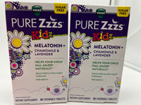 (2)  Vicks Pure Zzzs Kidz Melatonin+ 60 Chewable Tablets Each  3/25