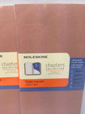 (2) Moleskine Chapters Journal Slim Pocket Ruled Old Rose Soft Cover 3 x 5.5