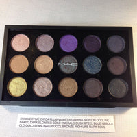 BNIB MAC 15 Pigment Pressed Pans Eyeshadow Palette Gold Steel Blue Nebula Naked