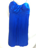 Cache Royal Blue Silky Strapless Bubble Dress Sz 8 Shiny Club Evening