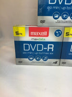 (3) Maxell DVD-R 5PK 4.7GB DVD-R 5 Pack 15 Ttl