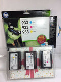 HP 933 Cyan, Magenta & Yellow Original Ink 3 Cartridges Combo Pack 5x7 Sheets