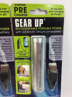 (2) Silver Gear Up 2200 MAH Powerbank Portable Charger iPhone Android Micro USB