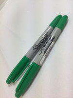 (2) sanford SharpIe Twin Tip Fine/Ultra Fine Point Green Perm Marker Pen 32204