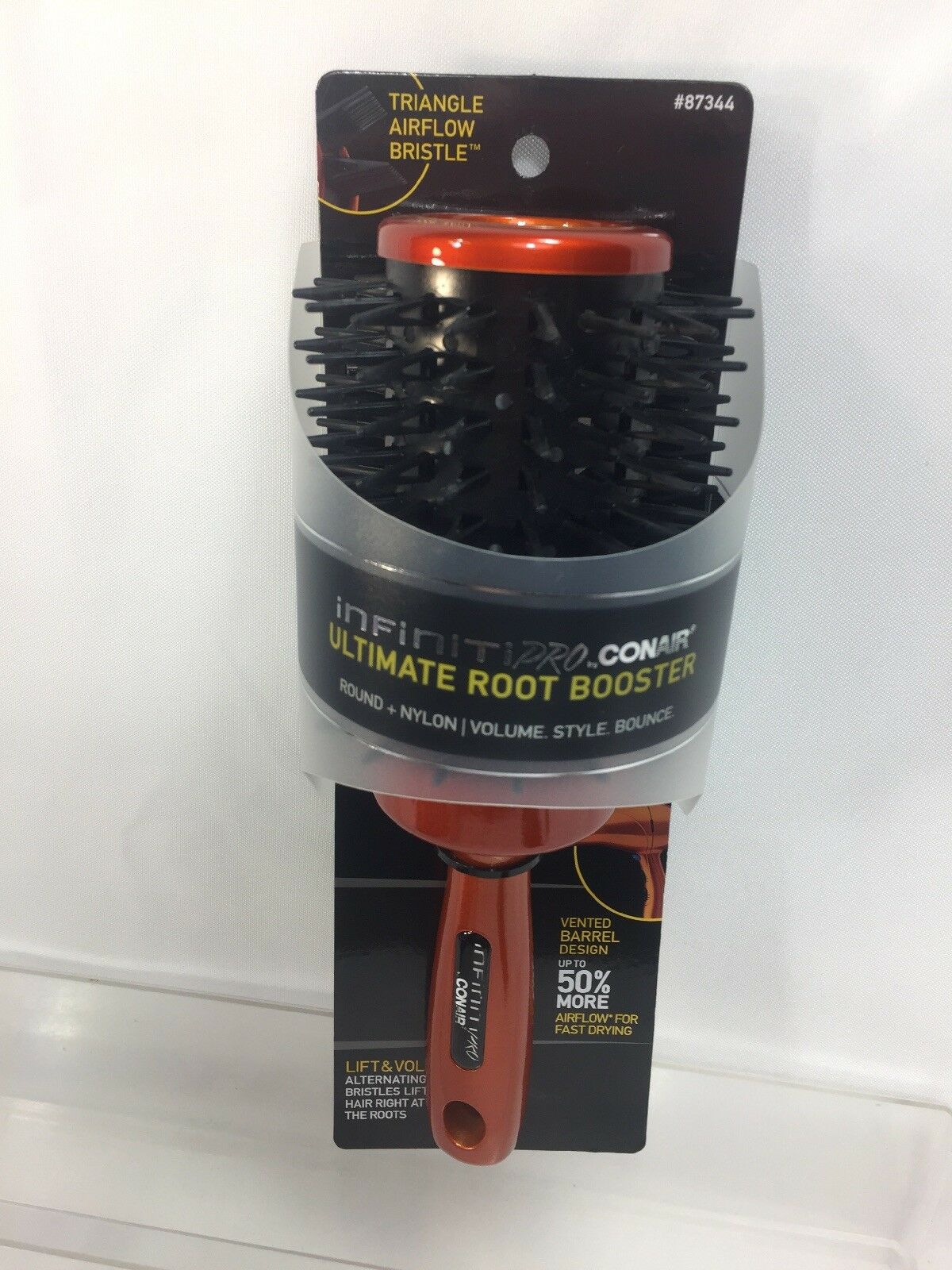 Conair Ultimate Root Booster Brush Triangle Airflow Bristle Round Volu Face Plant