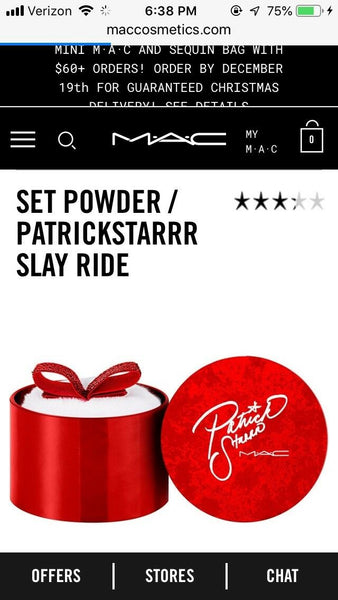 BNIB Holiday Mac Patrick Starrr Loose Set Powder Slay Ride  w/ receipt