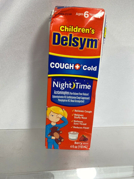 CHILDREN'S DELSYM NIGHTTIME COUGH + COLD ~4oz Berry 03/21-2/22 Combine Shipping!