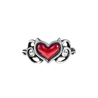 Alchemy Gothic R238 Little Devil Ring Red Heart  England INHAND