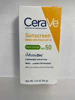 CeraVe Sunscreen Broad Spectrum SPF 50 Zinc Face Lotion Combine Shipping!!