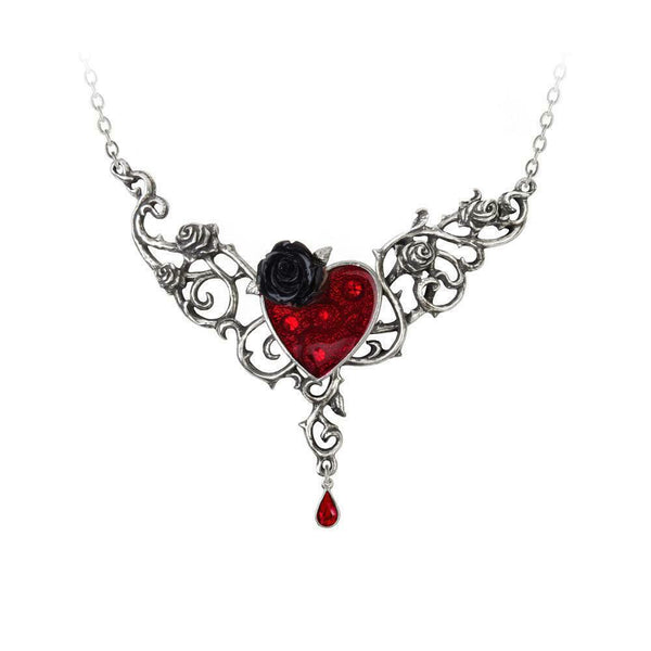 Alchemy Gothic P721 The Blood Rose Heart Pendant Necklace Pendant