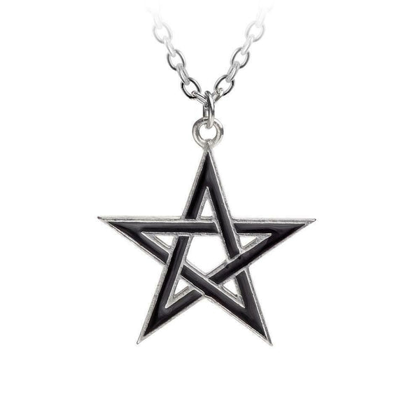Alchemy Gothic P775 Black Star Protective Wiccan Pentagram Talisman Pendant