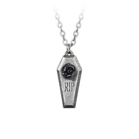 Alchemy Of England P881 - RIP Rose Coffin Necklace Gothic Pendant