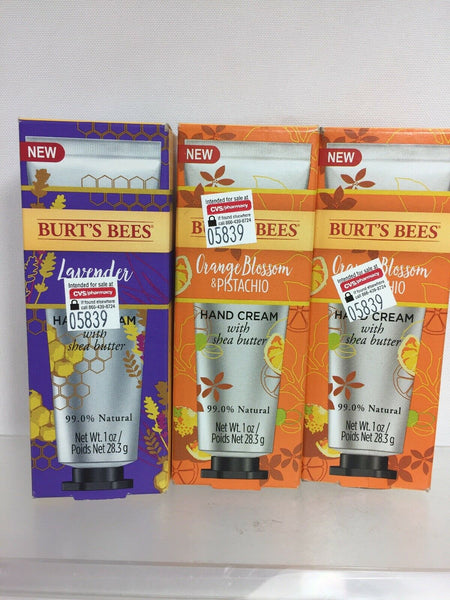 (3) Burt's Bees Hand Creme Lavender Orange Pistachio 1oz