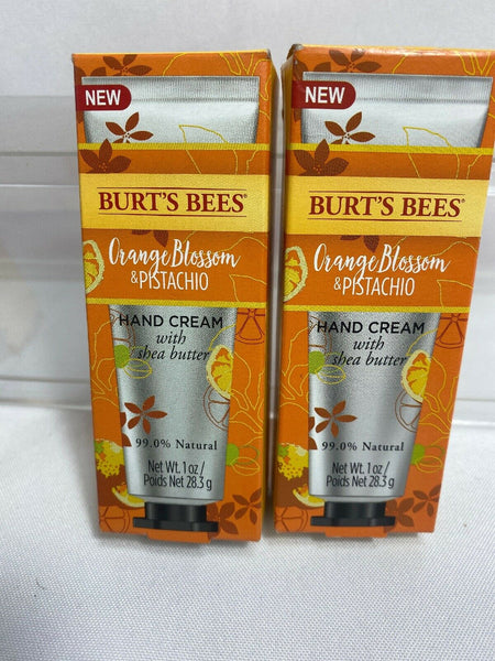 (2) Burt's Bees Orange Blossom & Pistachio Hand Creme Lotion 1oz