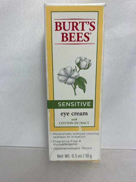 Burt's Bees Sensitive Eye Creme with Cotton Extract Moisturize Wrinkle .5 oz