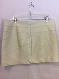 Express Faux Leather White Creme Nude Bandage Miniskirt Mini Skirt Sz 14