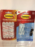 (2) Command Mini Hooks Clear 6 Hooks & 8 Strips Each Holds .5lbs (17006CLR-ES)