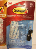 (2) Command Mini Hooks Clear 6 Hooks & 8 Strips Each Holds .5lbs (17006CLR-ES)