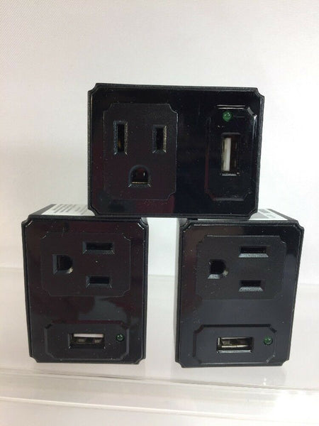 (3) GEAR UP 3 PRONG WALL To Adapter C5171 AC 100V 240V Black Outlet Charger