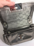 Micheal Kors  Metallic Silver Crossbody Chain Adjustable Strap Purse Zipper