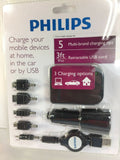 Philips Multi Brand All Purpose Charger Kit Car Wall Usb SJA2184H